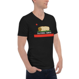 California Burrito Black Short Sleeve V-Neck T-Shirt