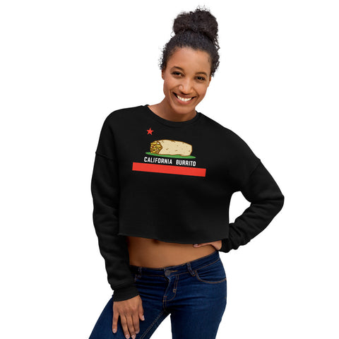 California Burrito Women's Black Crop Sweatshirt