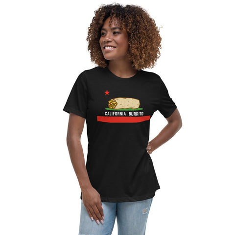 California Burrito Women's Black Relaxed T-Shirt